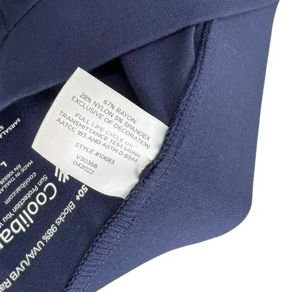 Coolibar Sarsala Cove Leggings Navy Blue UPF 50+ Size Large